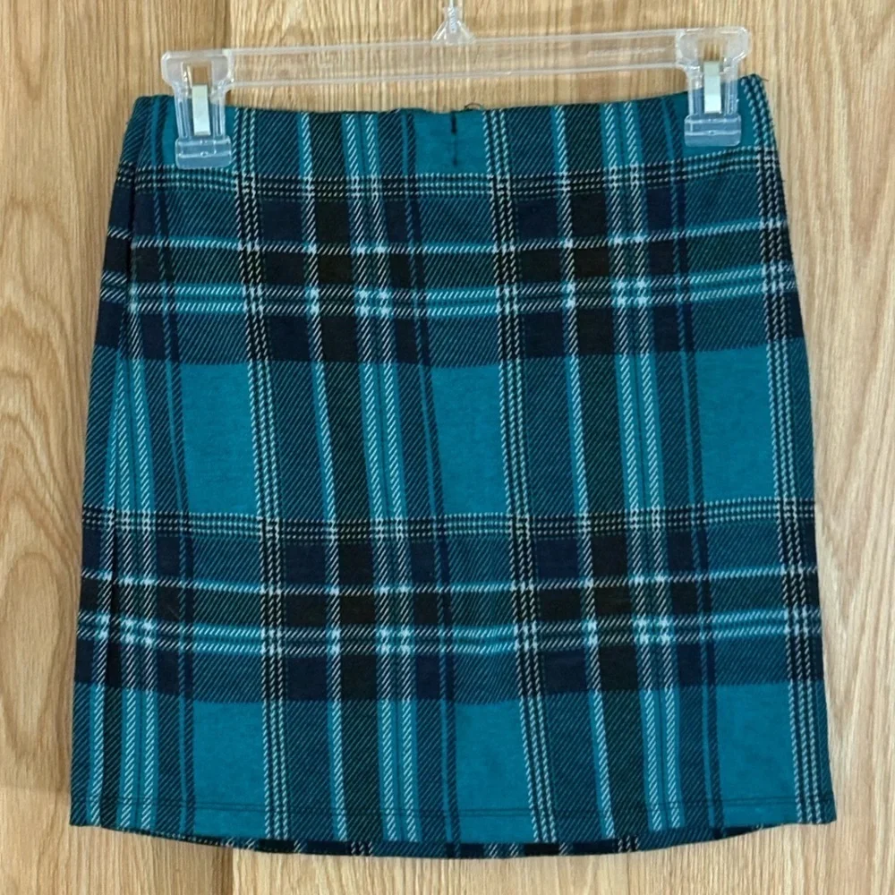 Rue21 Teal Plaid Mini Skirt with Zipper
